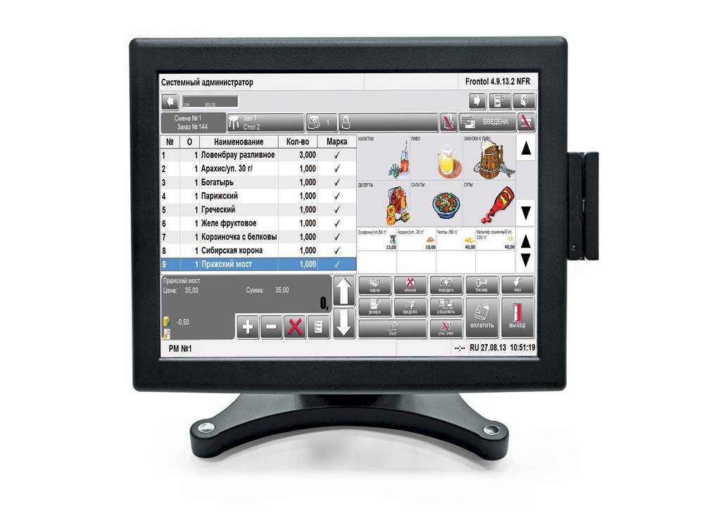 Сенсорный POS-монитор 15" АТОЛ CPOS-15TM, P-CAP, с ридером МК 